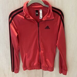 Adidas Women Track Jacket coat Activewear Leisure Full Zip Pink size XS
